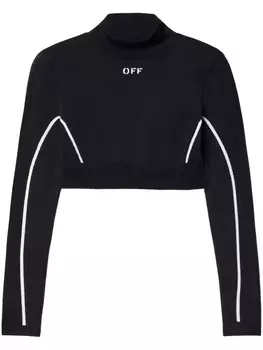 Off-White укороченный топ с логотипом Off Stamp, черный