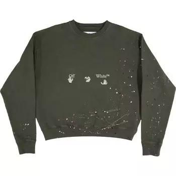 Off-White Винтажная краска для круглого выреза Зеленый комбу