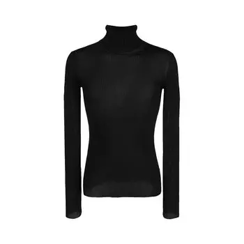 Off-White Водолазка тонкой вязки в рубчик Helvet, цвет Черный