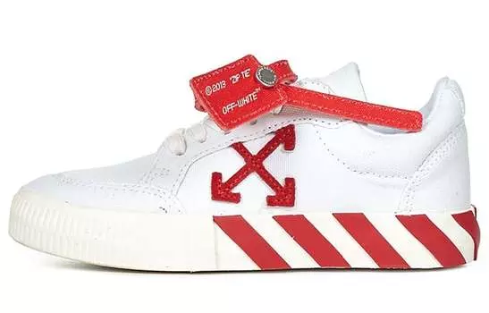 Кроссовки детские Off-White Vulcanized, красный / белый