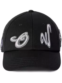 Off-White вышитая хлопковая шапочка, черный