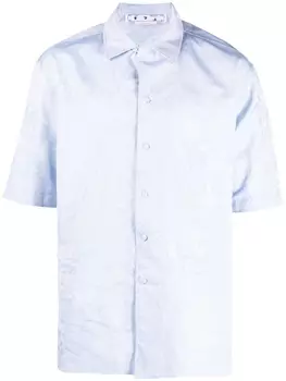 Off-White жаккардовая рубашка с короткими рукавами, синий
