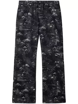 Off-White жаккардовые джинсы Fresco, синий