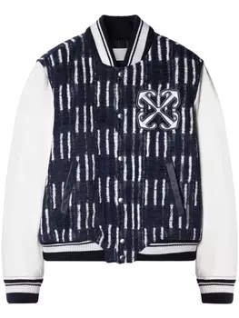 Off-White жаккардовый бомбер Shibori, белый