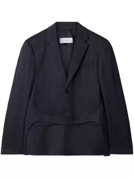 Off-White жаккардовый пиджак Shibori с поясом, черный