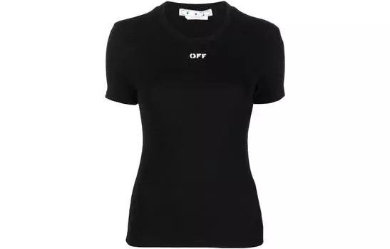 Футболка женская Off-White в рубчик, черный
