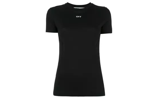 Футболка женская Off-White с цветочным принтом, черный