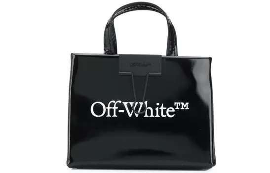 OFF-WHITE Женская мини-сумка из лакированной кожи OFF WHITE, черная