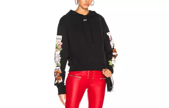 Толстовка женская Off-White Diagonal Flower, черный