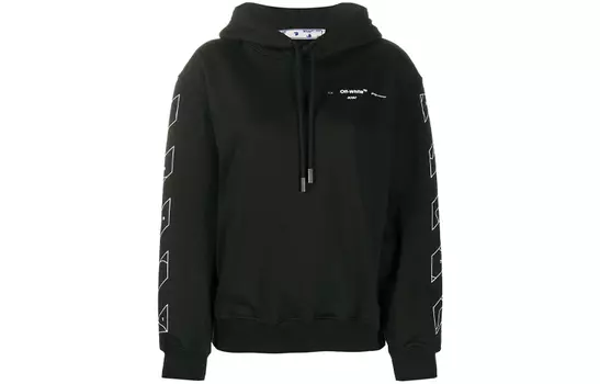 Толстовка женская Off-White с капюшоном и принтом, черный