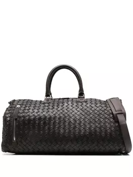 Officine Creative дорожная сумка с тисненым логотипом, коричневый