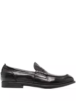 Officine Creative лоферы с миндалевидным носком, коричневый