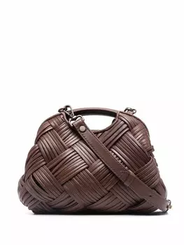Officine Creative плетеная сумка Helen 12, коричневый