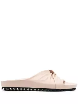 Officine Creative сандалии со сборками, нейтральный цвет