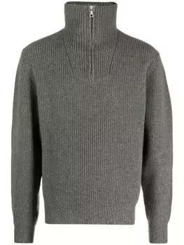 Officine Generale джемпер Tate с воротником-стойкой, зеленый