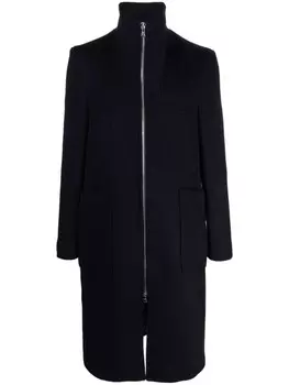 Officine Generale пальто из вирджинской шерсти на молнии, синий