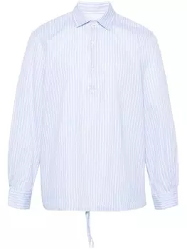 Officine Generale полосатая рубашка с завязками по низу, синий