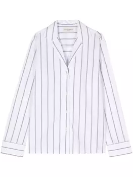 Officine Generale поплиновая рубашка в полоску, белый