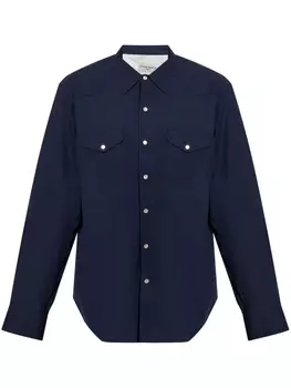 Officine Generale рубашка на пуговицах, синий