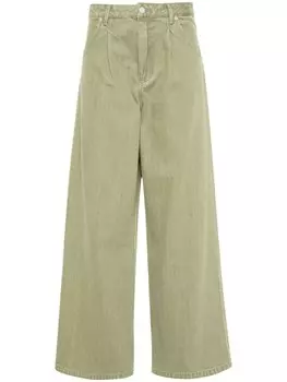 Officine Generale широкие джинсы Moena с высокой посадкой, зеленый