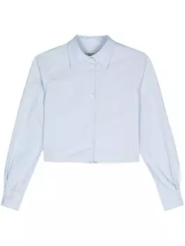 Officine Generale укороченная хлопковая рубашка Cataleya, синий