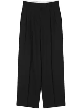 Officine Generale зауженные брюки со складками, черный