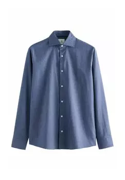 Официальная рубашка BRUSHED SINGLE CUFF WITH SPREAD COLLAR Next, синий