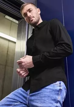 Официальная рубашка POPELINE STRETCH Street One MEN, черный