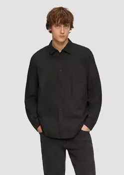 Официальная рубашка REGULAR FIT MIT AUFGESETZTER TASCHE QS, черный