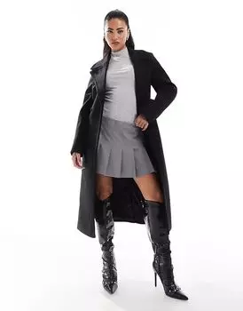 Официальное пальто-халат черного цвета Forever New