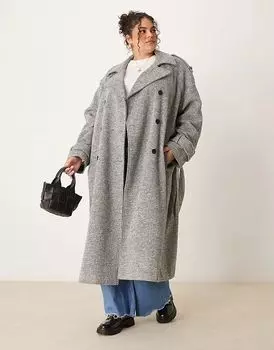 Официальный тренчкот цвета «соль и перец» ASOS