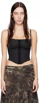 Офисный корсетный топ в тонкую полоску MISBHV