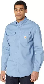 Огнестойкая (FR) классическая рубашка из твила Carhartt, цвет Medium Blue