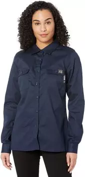 Огнестойкая рубашка из твила Wolverine, темно-синий