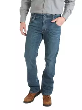 Огнестойкие узкие джинсы стрейч в стиле ретро, длина 35, темно-синий Wrangler