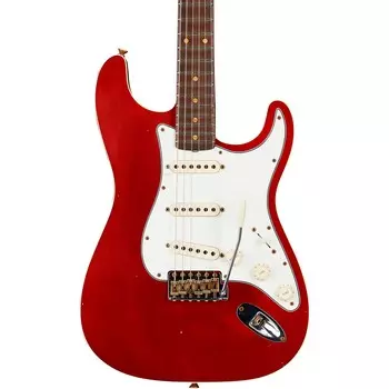 Ограниченная серия Fender Custom Shop Stratocaster Journeyman Relic с двойным креплением, электрогитара Aged Candy Apple Red