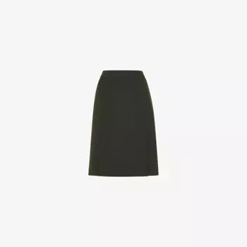 Ограниченная серия юбки Natalie прямого кроя с высокой посадкой из эластичной шерстяной смеси длиной до колена Whistles, зеленый