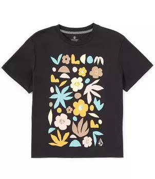 Огромная футболка-бойфренд Volcom для девочек 7–16 лет, черный