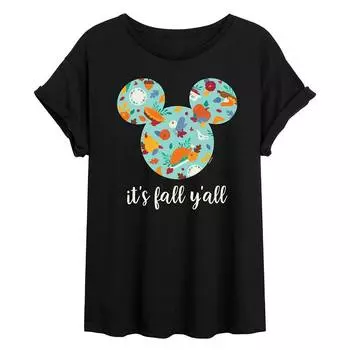 Огромная футболка Disney's Mickey Mouse Junior's It's Fall Y'all Licensed Character, черный