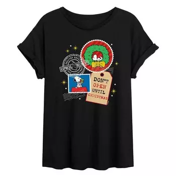 Огромная футболка Peanuts Snoopy для юниоров не откроется до Рождества Licensed Character, черный