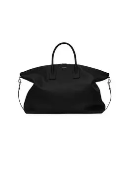 Огромная сумка для боулинга из мягкой зернистой кожи Saint Laurent, черный