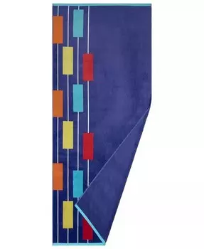 Огромное пляжное полотенце с неоновой плиткой Superior, синий