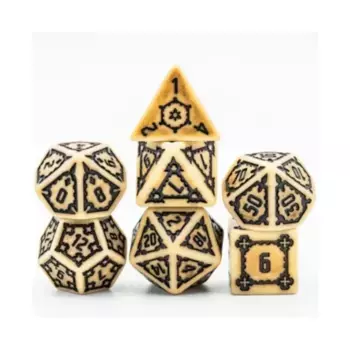 Огромный полигональный набор — замок из пергамента черного цвета (7), Dice Sets - Castle Dice