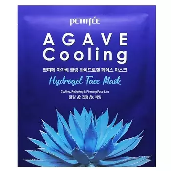 Охлаждающая тканевая маска для лица с агавой agave cooling hydrogel face mask Petitfee, количество 1 шт.