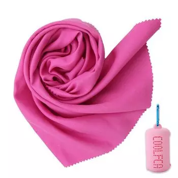 Охлаждающее полотенце Быстросохнущее микрофибра Портативное Сверхлегкое без химикатов До 3 часов Охлаждающее облегчение Ледяное полотенце для занятий спортом Фитнес Йога Серое Stuttg, розовый