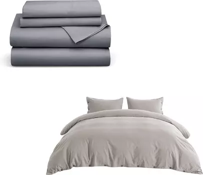 Охлаждающие простыни для спальни в общежитии Twin XL Комплект простыней Комплект льняных и хлопковых пододеяльников Twin Bedsure