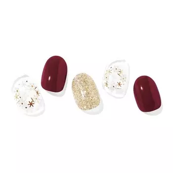 Ohora, Наклейки для гибридного лака для ногтей, Пуансеттия, 30 шт