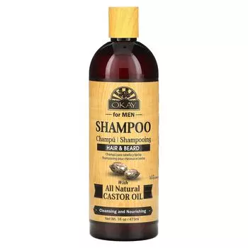 OK Pure Naturals, Для мужчин, шампунь для волос и бороды с натуральным касторовым маслом, 16 унций (473 мл) Okay Pure Naturals