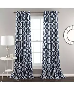 Оконные шторы Edward Trellis со светофильтрами Lush Decor, синий