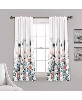 Оконные шторы Zuri Flora со светофильтрами Lush Decor, синий